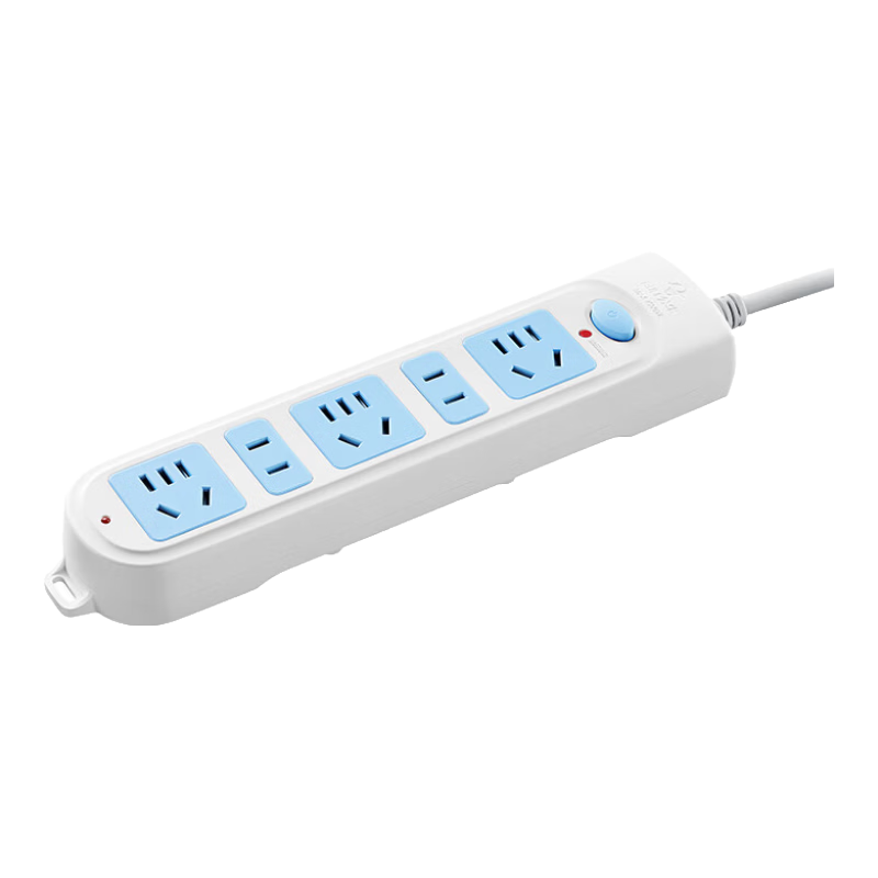 公牛插座 基础蓝白款 多孔长线多功能电插板 分控开关拖线板带儿童保护门/新国标/排插/接线板 5位【总控】5米（新国标防过载）GN-608