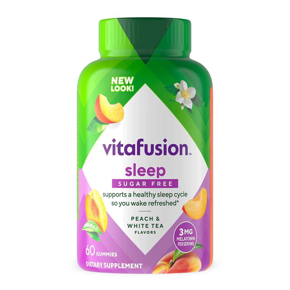 Vitafusion【效期新】美国进口3mg褪黑素改善睡眠倒时差sleepwell 睡眠软糖 60粒*1瓶