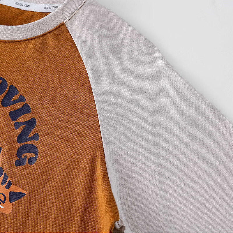 棉花堂【100%棉】棉花堂儿童长袖T恤纯棉男童打底衫女童上衣春秋2件装T 组合五:深咖、藏青 120