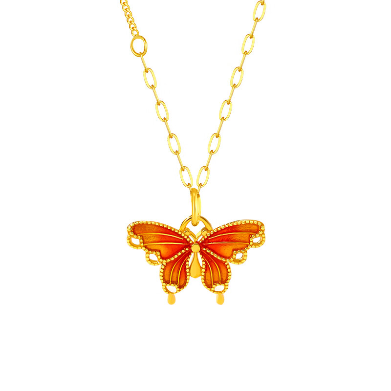 戴银坊蝴蝶项链女款女士首饰新款吊坠214情人节新年生日礼物送女友老婆 【七夕限定】蝶影仙踪项链*玫瑰礼盒+礼袋+贺卡