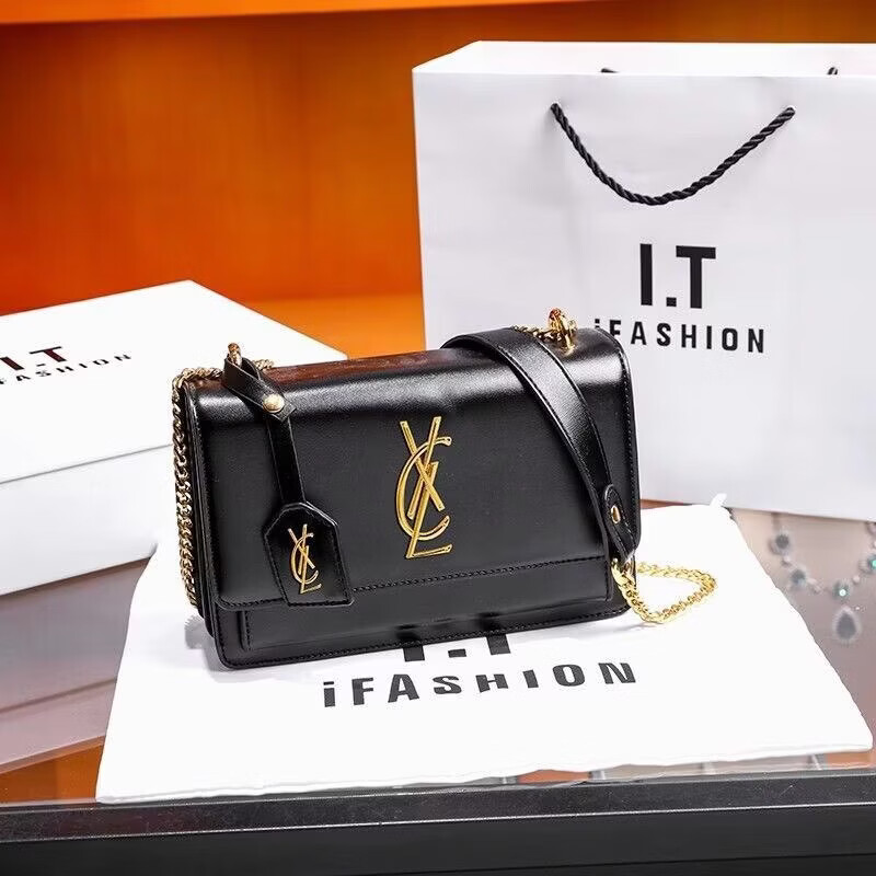 酷奇袋鼠包包女包2026新款轻奢链条单肩斜挎包女士女神节送女友生日礼物 红金+送精美礼盒