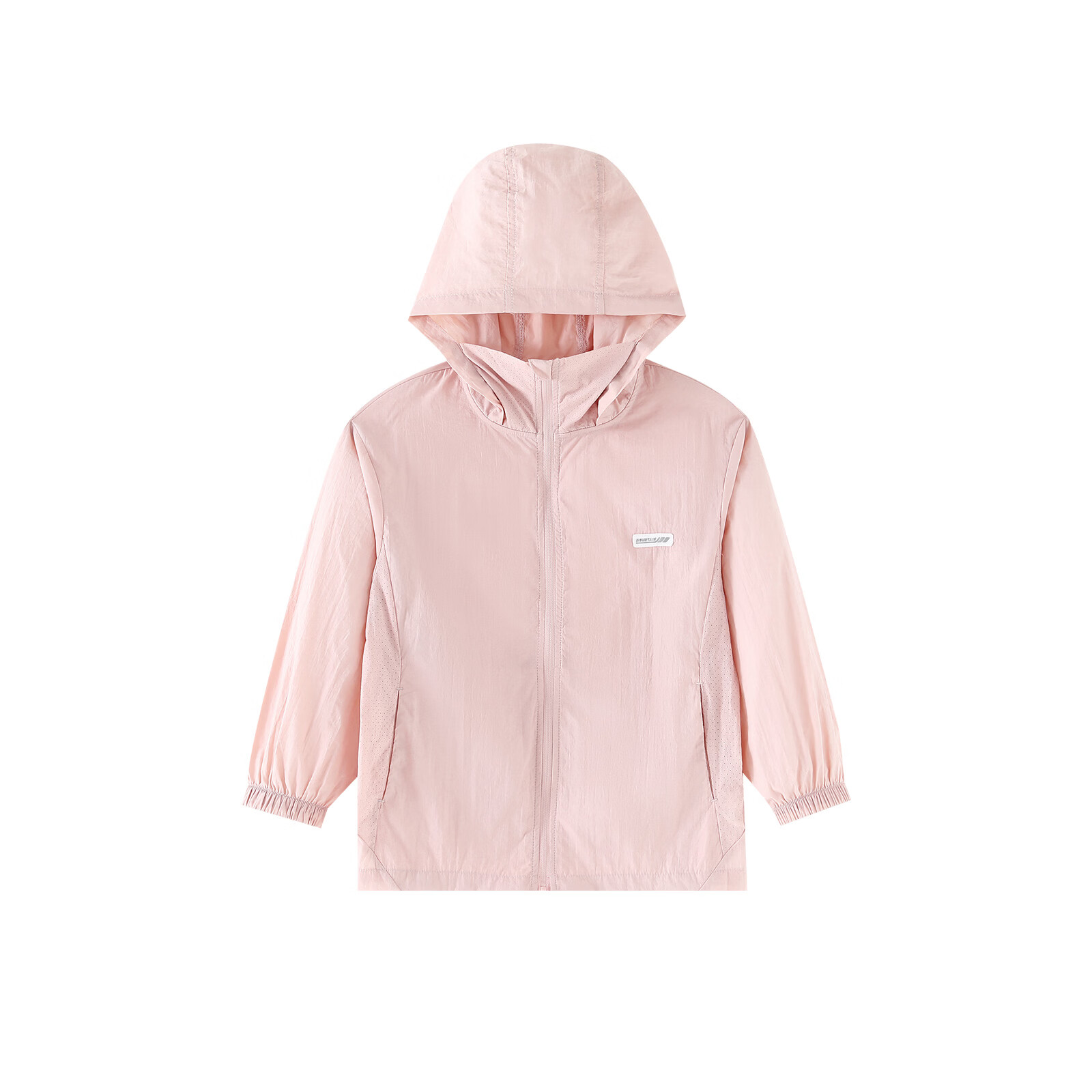 小猪班纳童装26夏装新款儿童带帽外套中大童女童拉链衫女孩凉感防晒衣 桃皮粉 130