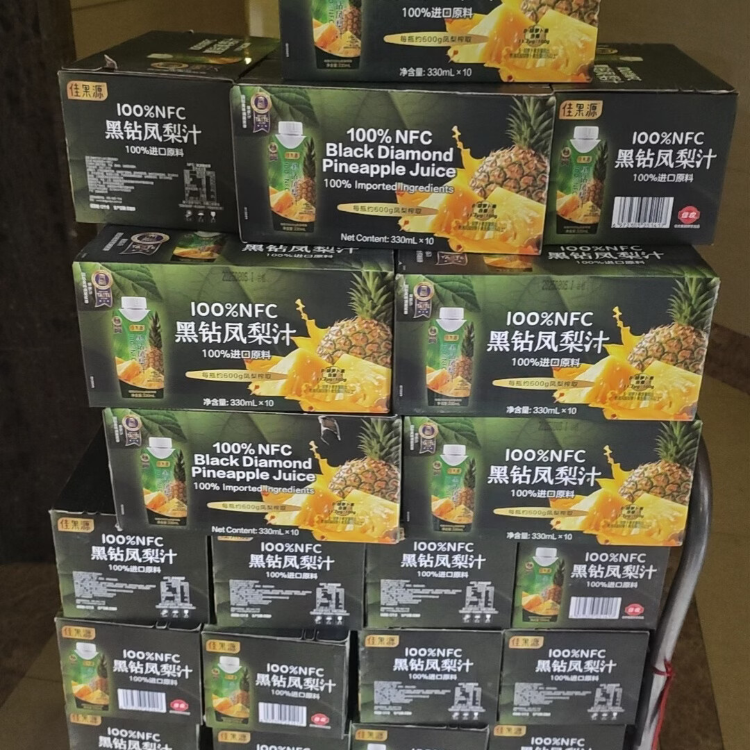 佳果源山姆代购新品100%NFC黑钻凤梨 0添加健康纯果汁330ml*10 整箱凤梨汁 330mL*10瓶 生产日期2025.7月(保质期1年)
