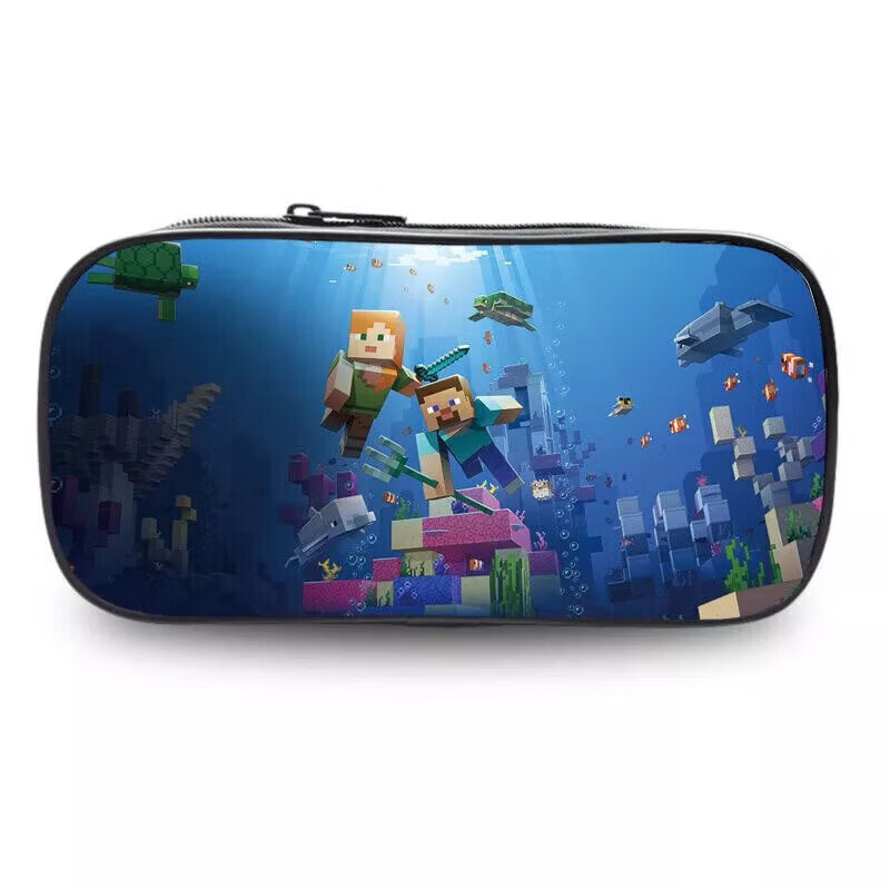 山头林村文具盒中小学生笔袋男孩子我的世界笔袋大容量儿童铅笔盒帆布 清晰 耐用 图1