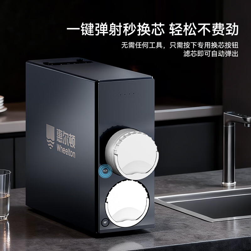 惠尔顿（WHEELTON）轻矿净水器家用厨下母婴8年RO反渗透直饮矿物质净水机加热壁挂式管线机接自来水全屋滤水器套装Q16 [1800G 8年长效] 纯净水做饭+轻矿母婴直饮