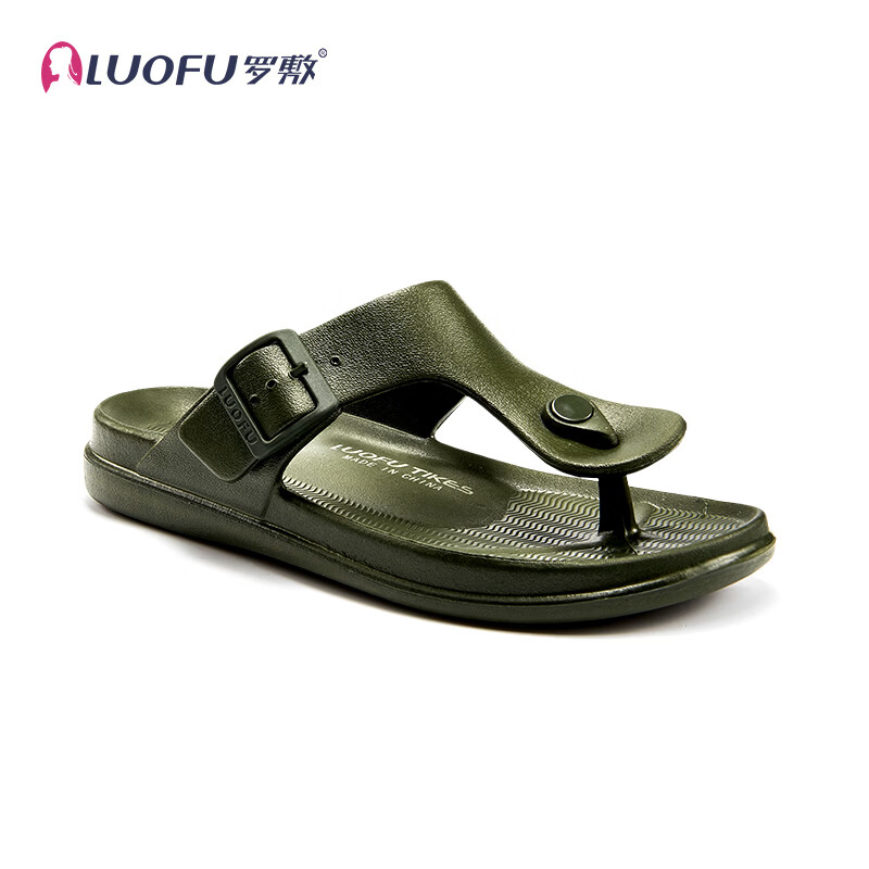 罗敷（Luo Fu）人字拖男外穿耐磨防滑夹脚男士个性沙滩拖鞋夏室外凉拖 白色 44