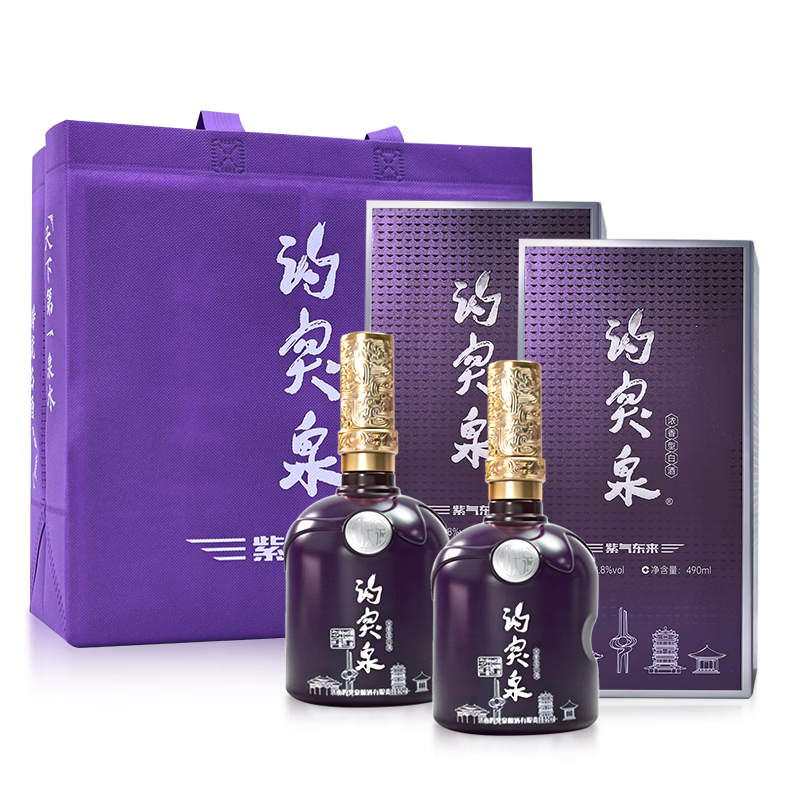 趵突泉紫气东来礼盒装38.8度浓香型白酒整箱送礼宴请团购齐紫东方色彩 38.8度 490mL 6瓶 原箱发货赠3个手提袋