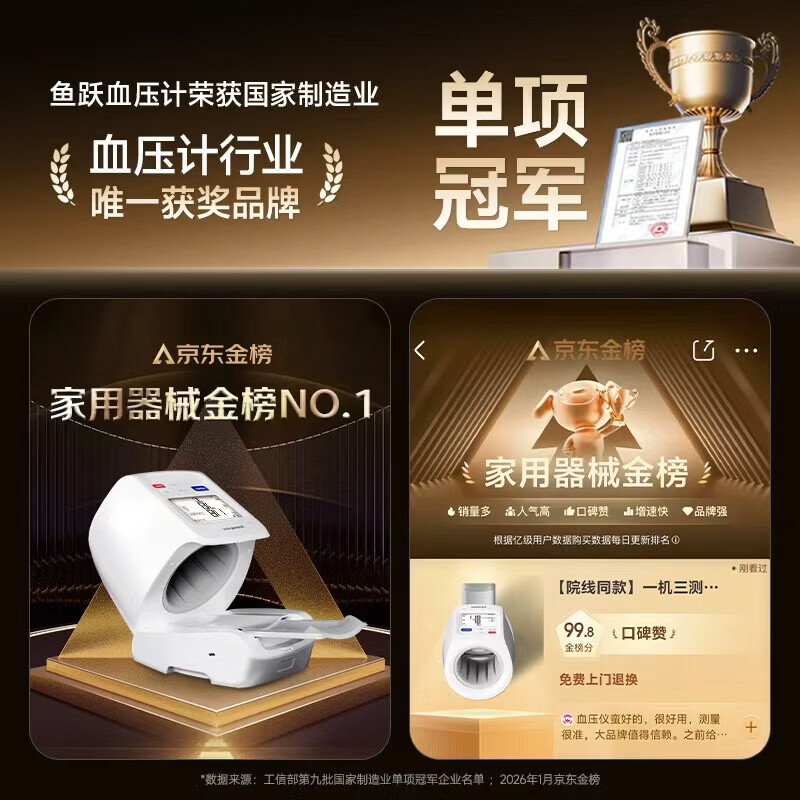 鱼跃（yuwell）臂筒式血压计 血压仪家用医用 高精准血压测量监测仪器送长辈送礼 【院线同款臂筒式】全功能旗舰YE698