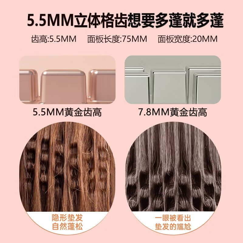 TRUHEIM【持久定型丨蓬松去油】德国玉米烫夹板蓬松护发垫发根高颅顶负离子不伤发蓬松头发神器玉米夹须板 顶配款【珍珠白】3000w负离子+陶瓷釉护发涂层 【迷你蓬松神器  告别秀发油扁塌】