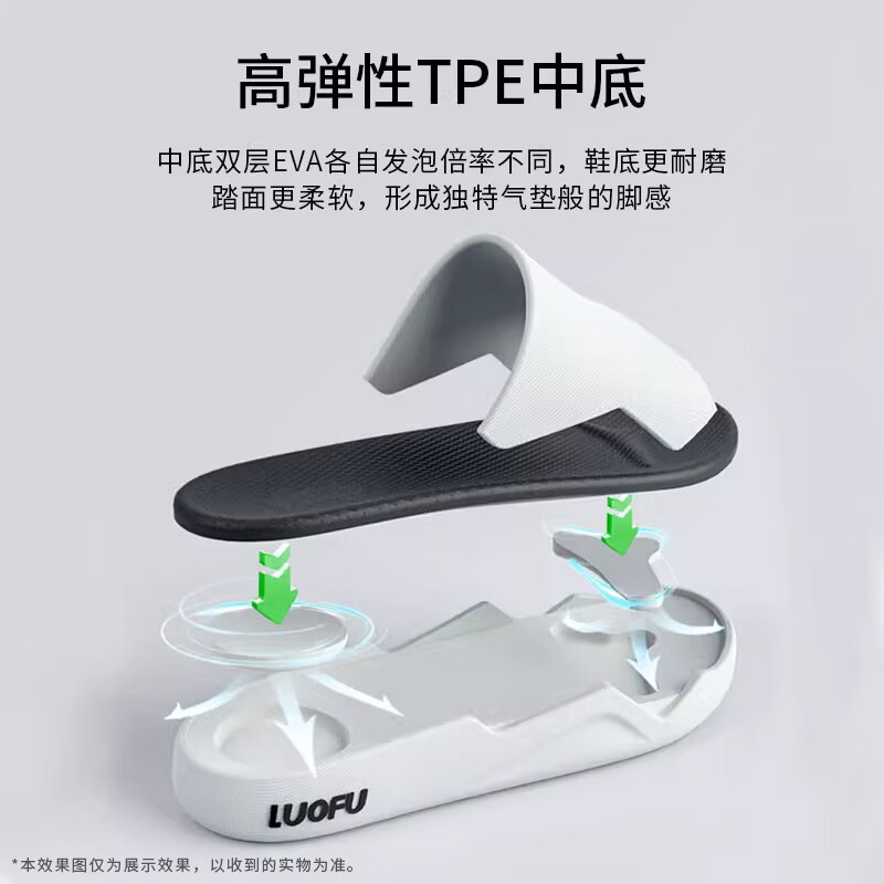 罗敷（Luo Fu）罗敷零压拖鞋男运动厚底情侣外穿夏季防滑露营户外软底涉水凉拖鞋 葡萄叶 48