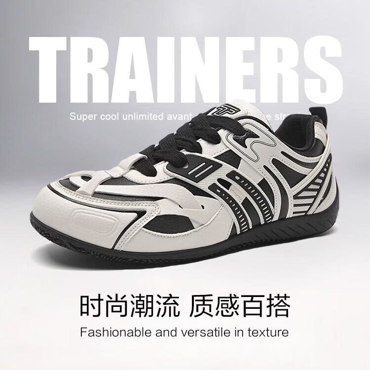 Tcellars德训鞋男鞋2026春季新款轻便透气板鞋时尚百搭休闲鞋 影风白 40