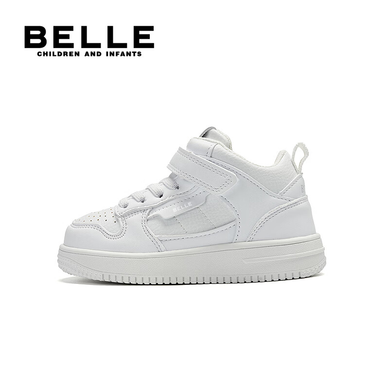 百丽童鞋儿童休闲鞋学生小白鞋26年春季新款皮面中大童鞋子男女童板鞋 白色【四季皮面】中帮 32 (建议拍小一码)