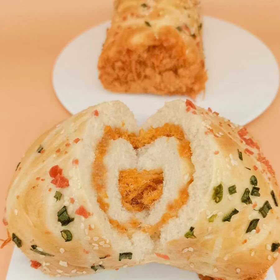 小泽妈妈新品香葱卷肉粉松夹心面包大个多酱学生早餐整箱零食爆浆点心糕点 香葱卷面包内馅鸡肉粉松*4个