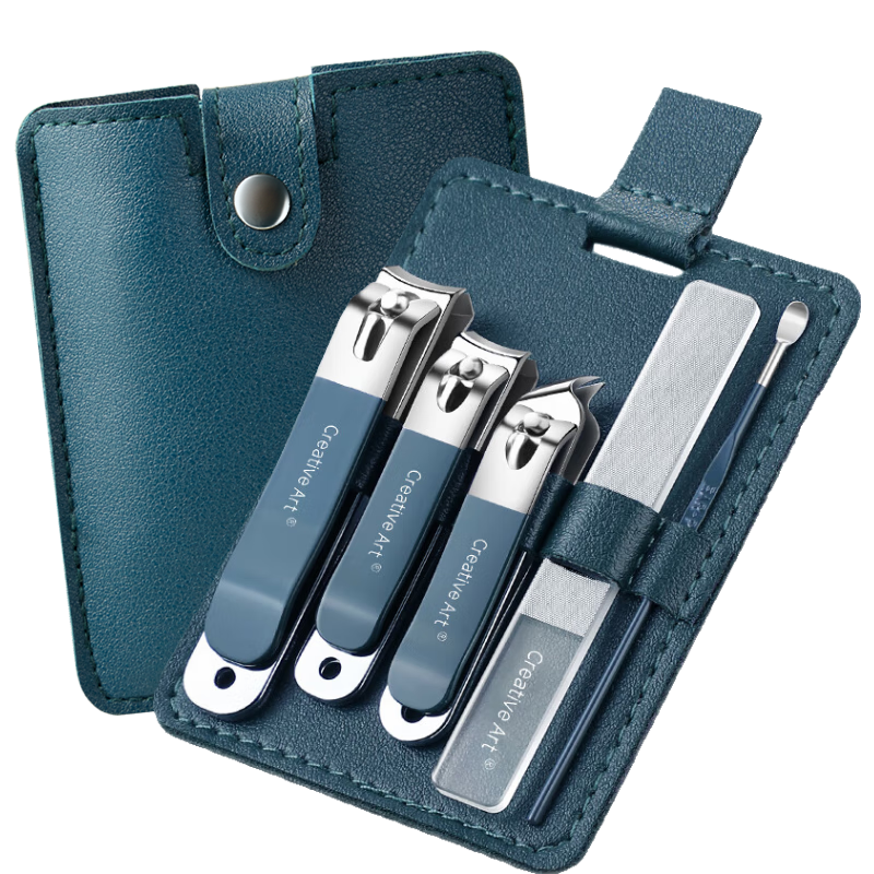 创宙 Creative art指甲刀套装全套德甲沟炎专用指甲刀剪钳国挖耳勺指甲锉平斜5件