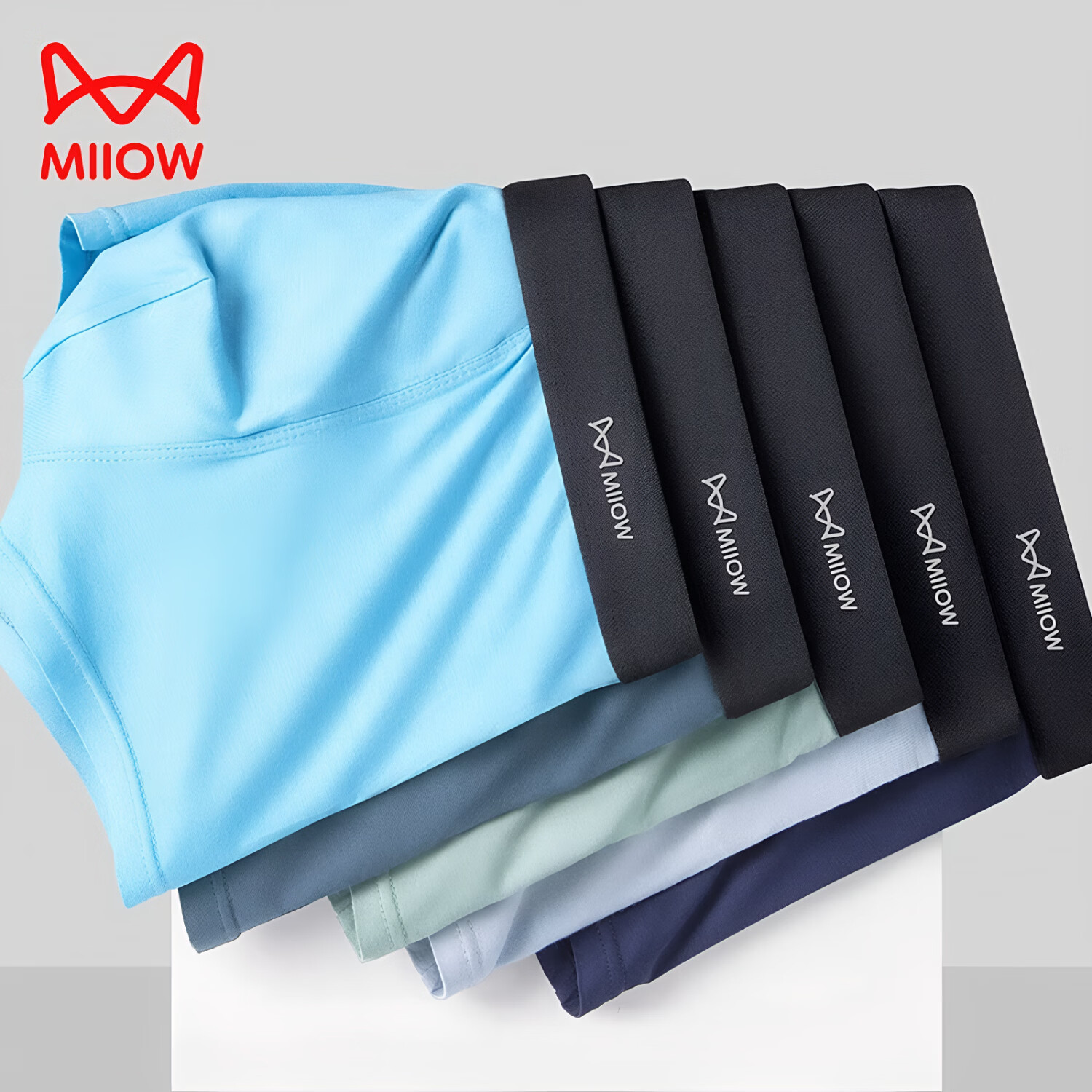 猫人莫代尔32S男内裤男7A抑菌平角裤棉感透气 【3条装】黑色+浅灰+宝蓝 5XL 【175-195斤】