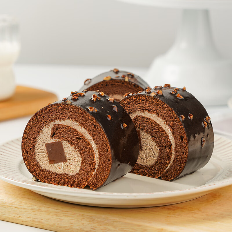 盛京天禄瑞士卷蛋糕网红梦龙卷蛋糕生巧可可夹心甜品巧克力蛋糕下午茶甜品 生巧梦龙卷400g2盒 400g 2盒