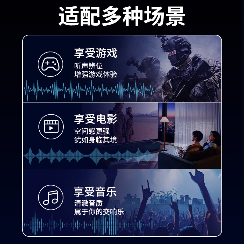 赛达SADA电脑台式音箱多媒体家用USB低音炮2.1电竞蓝牙小型音响有线桌面笔记本游戏外接通用 黑色蓝牙版【蓝牙双模/双喇叭/三单元发声】