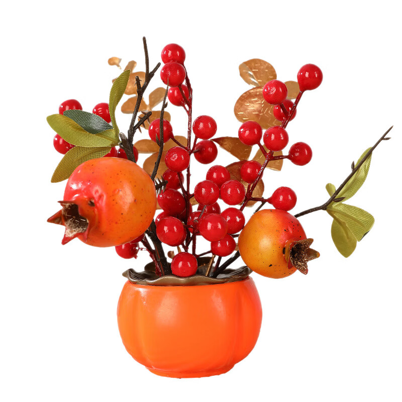 米卡博新年柿柿如意摆件装饰品玄关2026福桶柿子发财果卧室客厅布置摆件 【金银满屋+新年挂卡】新年氛围摆件 无规格