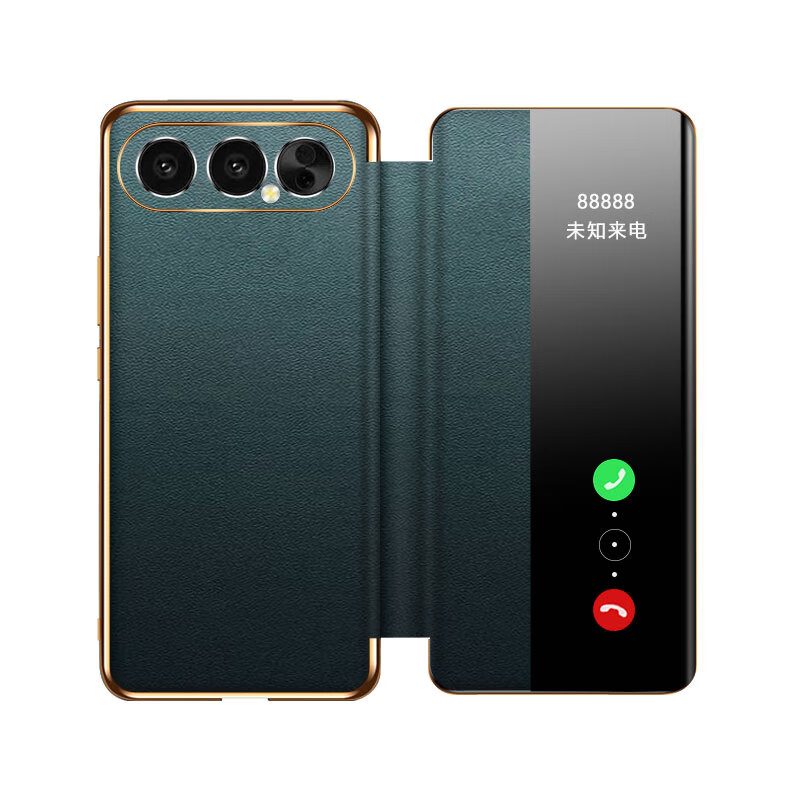 麦焕【智能视窗 | 镜头全包】荣耀500pro手机壳翻盖500保护壳防摔保护套 【玄黑色】 荣耀500