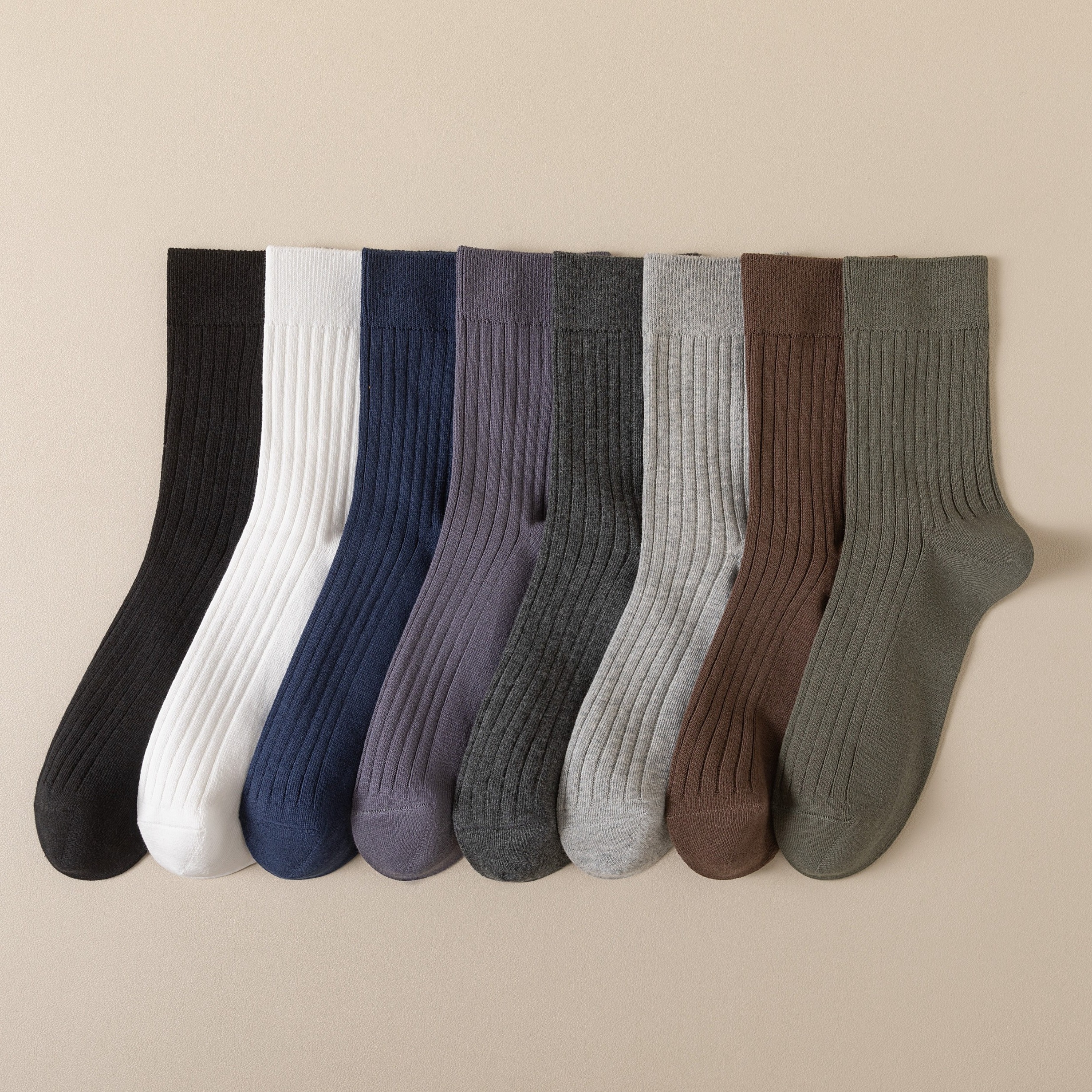 猫人双针10A抗菌防臭纯棉吸汗袜子男中筒高端商务不起球松口男袜 3深灰2浅灰 10A抗菌纯棉不起球 5双 均码