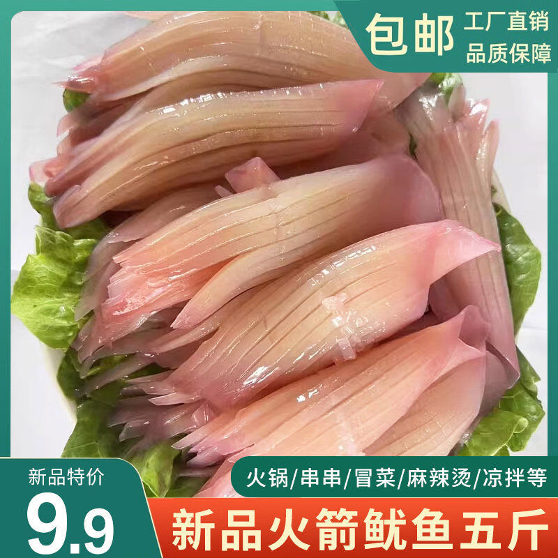火箭鱿鱼商用鱿鱼须火锅冒菜串串烧烤铁板烧冷冻生鲜食材水发鱿鱼 1千克(净重)  AA级火箭鱿鱼 500g