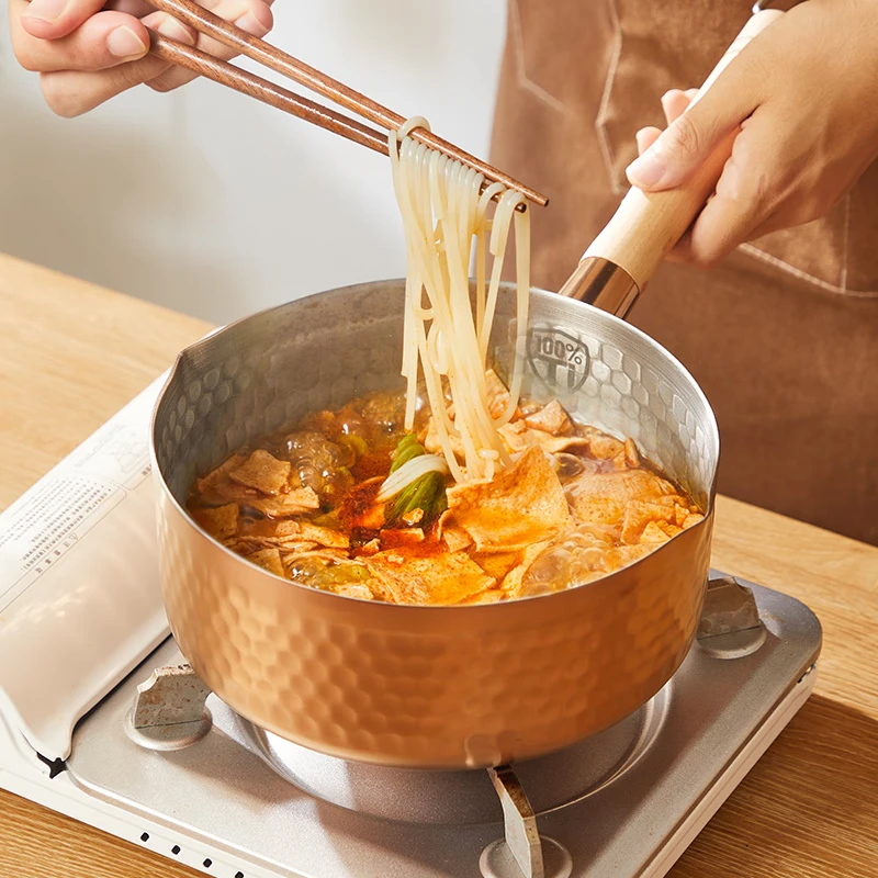 神田钛金雪平锅不锈钢锅小奶锅牛奶锅煮面锅泡面锅宝宝婴儿辅食锅汤锅 钛金雪平锅（含盖+蒸格） 20cm