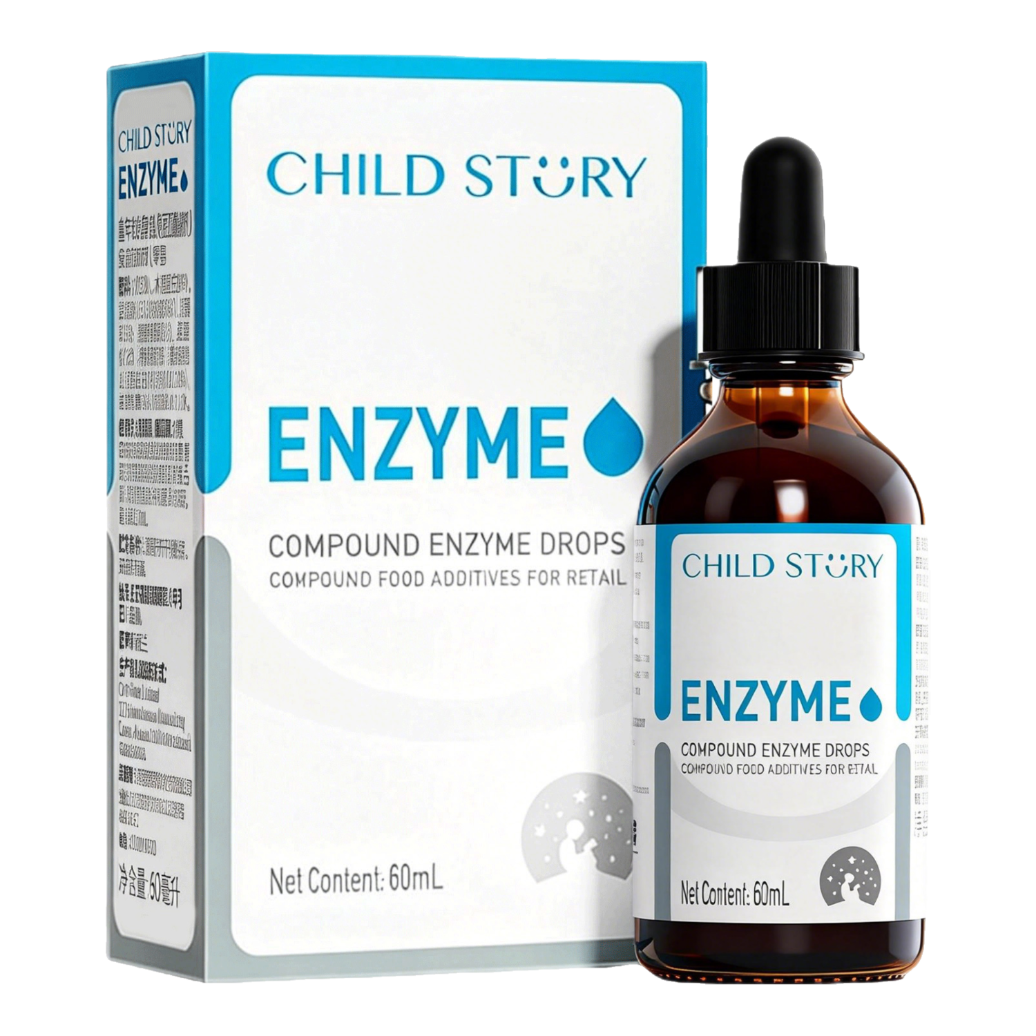 童年故事Child Story復(fù)合消化酶 嬰幼兒童寶寶10種多種消化酶蛋白酶滴劑 (新西蘭原裝進(jìn)口) 60ml*1瓶