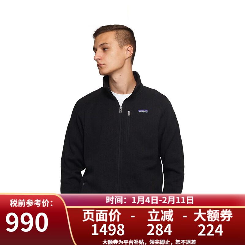 巴塔哥尼亚（Patagonia）Better Sweater 系列男女款针织保暖抓绒衣潮流 25528-男款-BLK-黑色-Jacket S