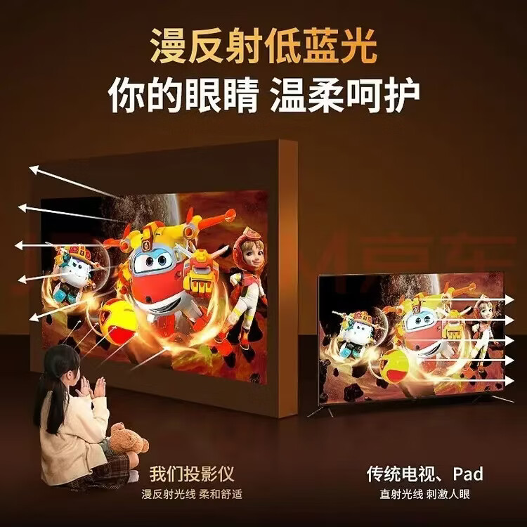 投影仪家用办公家庭影院4k超高清白天商用便携式宿舍投影机卧室客厅投影云台一体机 S2超清投影仪+高清接口 高清超亮+白墙直投