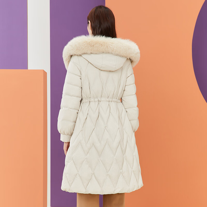 千仞岗【羽绒清仓】新年红色鸭绒服女士中长款外套中年妈妈装保暖防寒服 活力红 Y269761Y M (165)