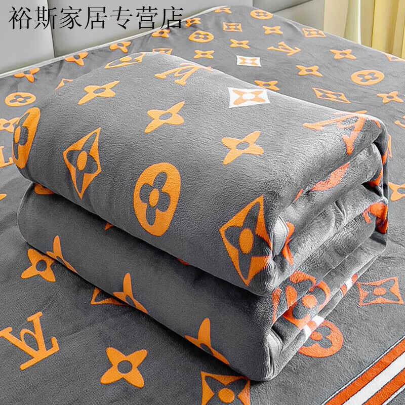 法兰绒毛毯加绒珊瑚绒床单毯子四季通用午睡薄毯空调宿舍单人毯子 四叶草 70x100cm超柔单层双面绒毯