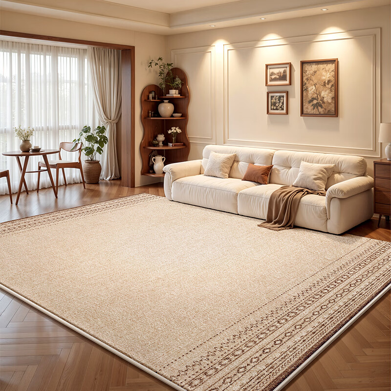 Y U-LIVE地毯客厅2026新款免洗可擦中古奶油风防水沙发茶几卧室地垫高 S仿羊绒-撒哈拉日落 140×200Cm【0刺激 无异味】