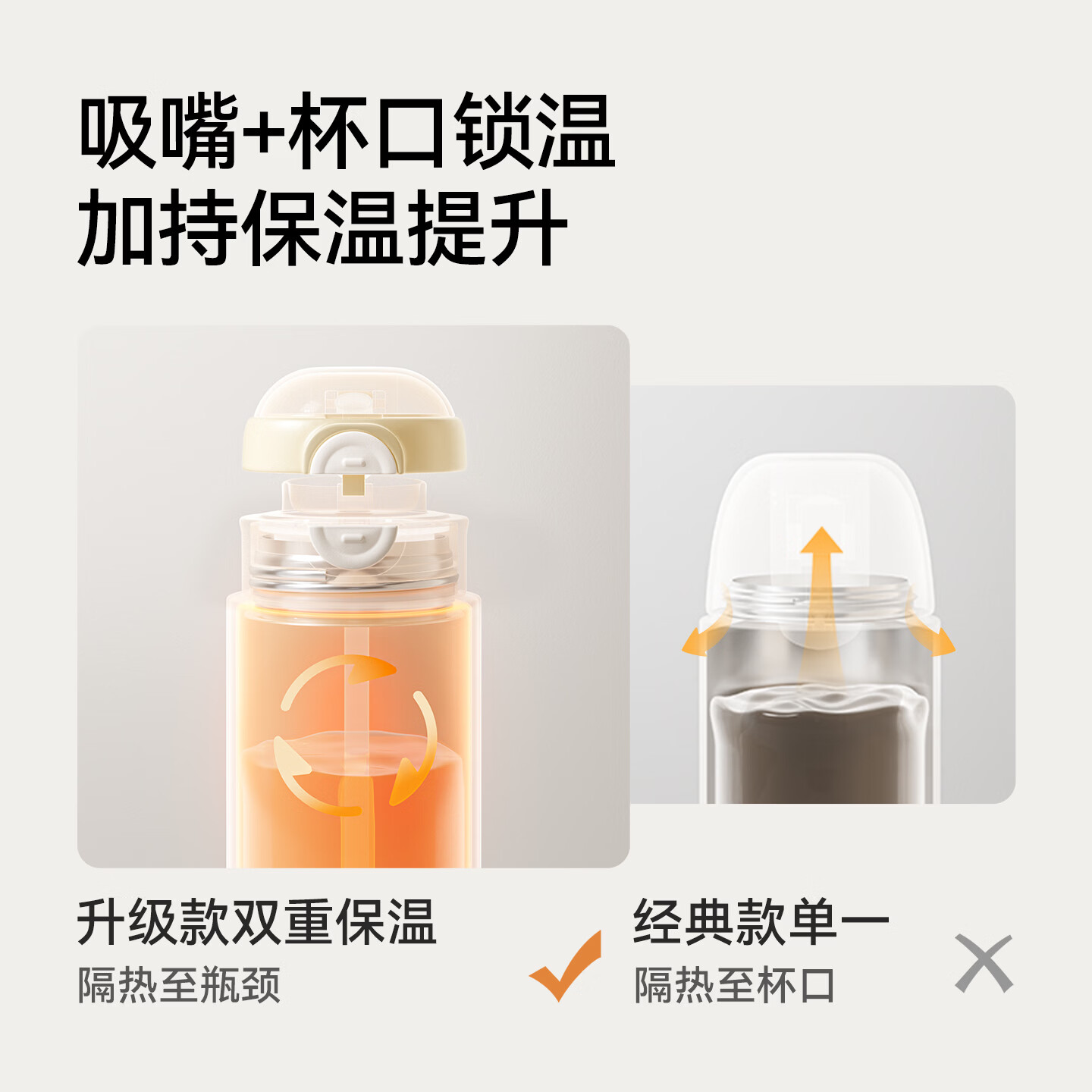 英氏（YEEHOO）保温杯儿童水杯宝宝保温杯水杯316不锈钢保温杯吸管杯水壶 QQ熊保温杯