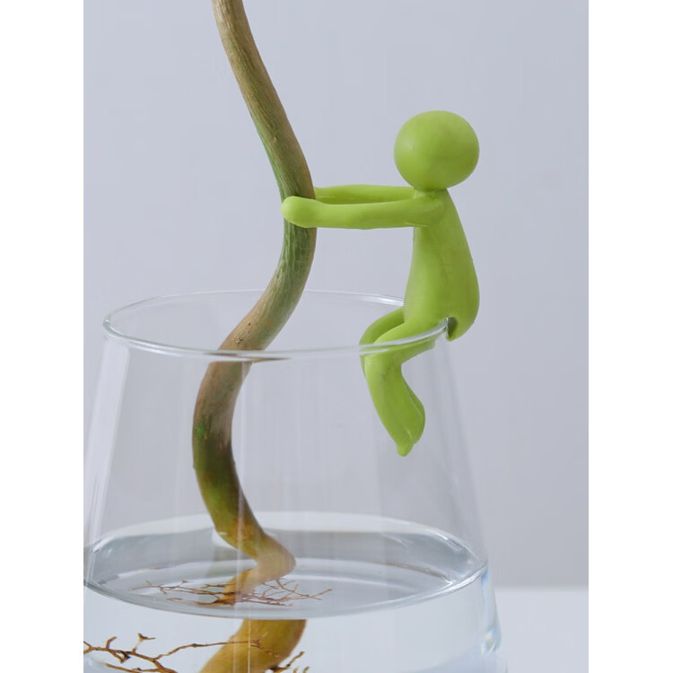 胖东来同款发财树水培盆栽客厅书房桌面办公室内四季懒人好养绿植 单杆发财树-圆筒杯-扶手小人 含盆