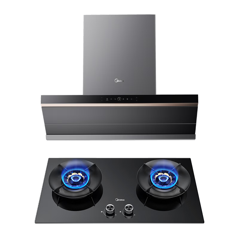 美的（Midea）【蒸汽洗AK7PRO】抽吸排油烟机顶侧一体28大吸力Q529L-M高热效燃气灶具烟灶以旧换新【套装商品】