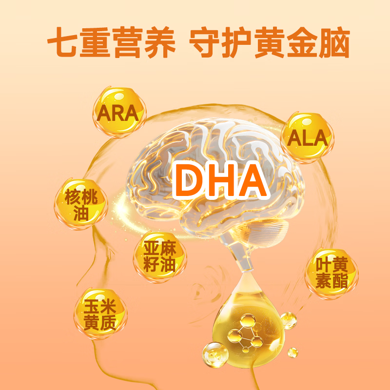 卓贝冠dha婴幼儿0-3岁dha藻油青少年6-18岁补|脑增|强记忆力 【特惠回购】 32粒*6盒