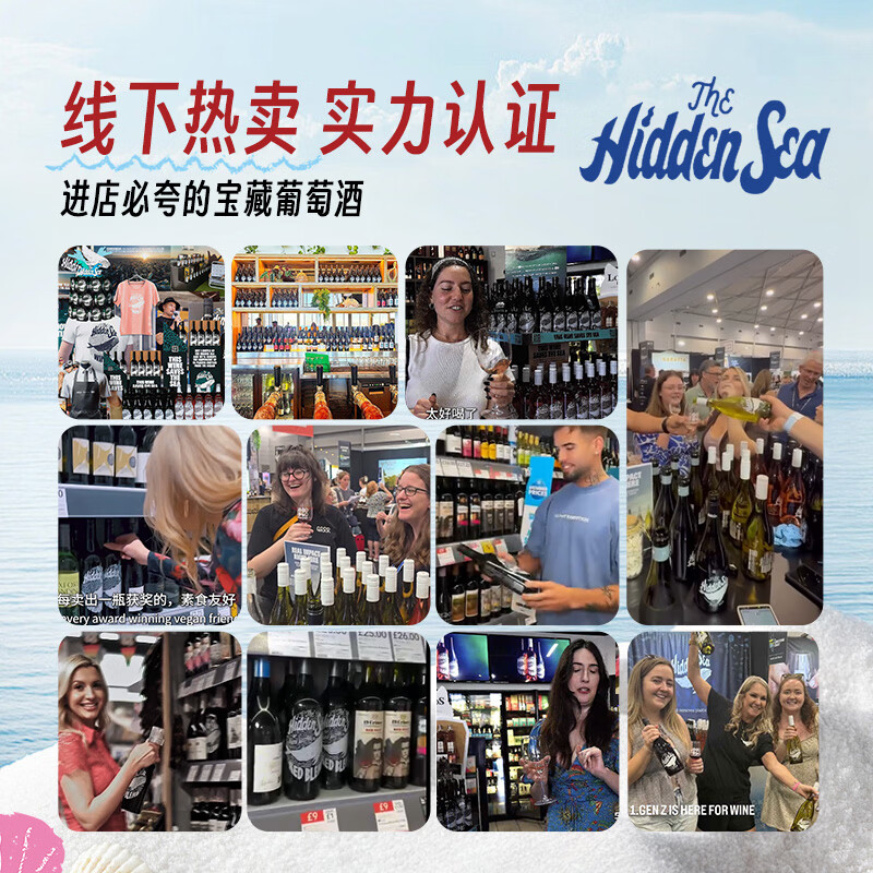 谜之海洋澳洲进口红酒 干红葡萄酒750ml ins网红酒微醺酒果酒 年货节送礼 谜之海洋西拉干红葡萄酒750ml