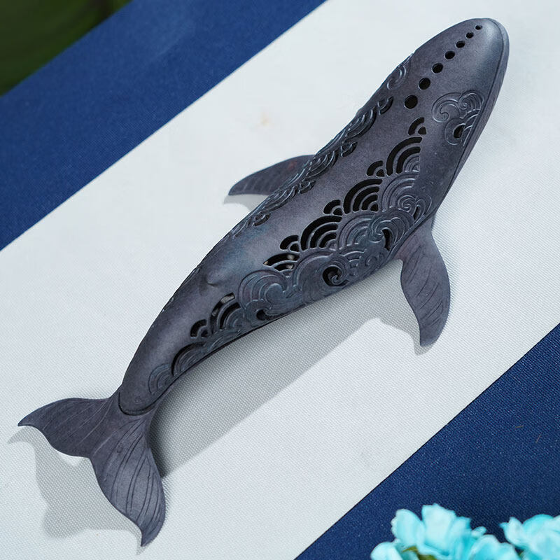 普云鯨魚線香爐家用室內(nèi)熏香爐合金材質(zhì)送禮中式創(chuàng)意香薰擺件 鯨魚線香爐-配椰香海韻5g