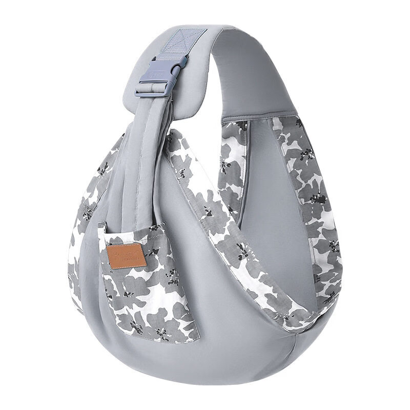 KETAOQI婴儿背带宝宝外出横抱背巾新生儿多功能背前抱式抱娃神器解放双手 浅绿花  升级款【背带/哺乳巾两用】