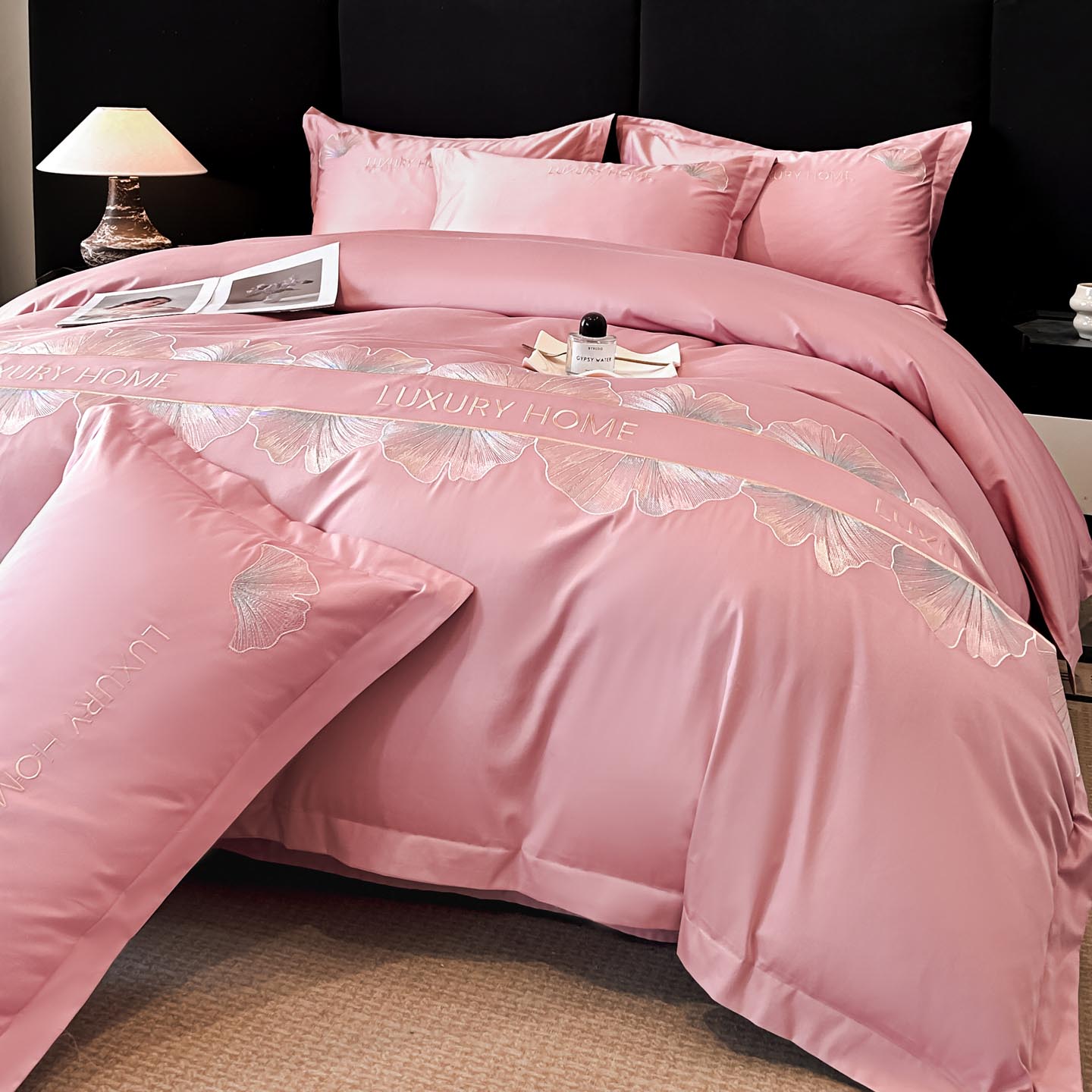 水星系列高端四件套全棉100%纯棉2026新款轻奢四季通用纯棉床单被套四件套 花漾-芙芮粉 1.5m 床单款 被套200*230cm四件套