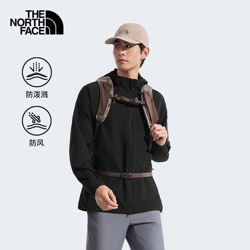 The North Face北面软壳衣男户外运动防风防泼水夹克8HE5 黑色/JK3 XL