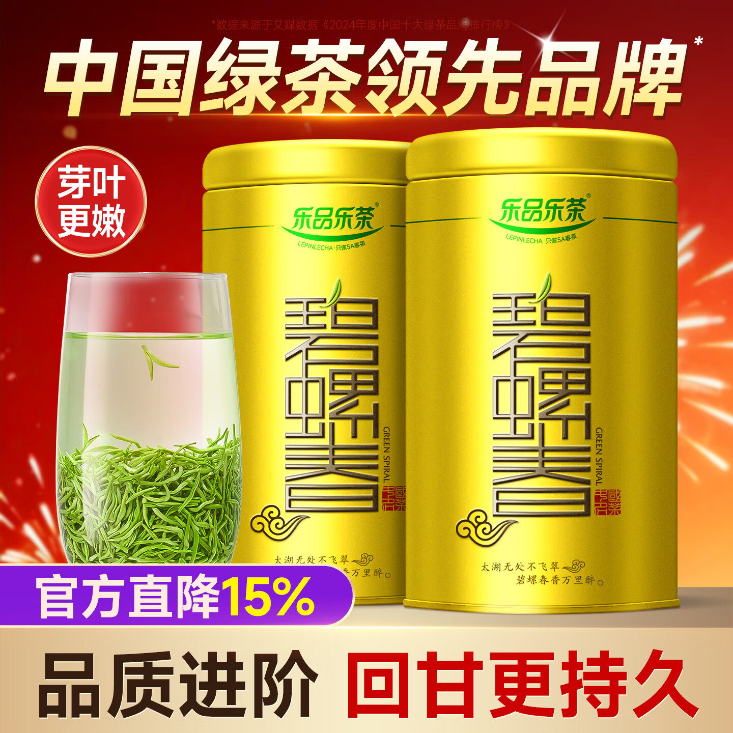 乐品乐茶碧螺春绿茶2025新茶明前特级嫩芽自己喝过年货茶叶礼盒装250g送礼