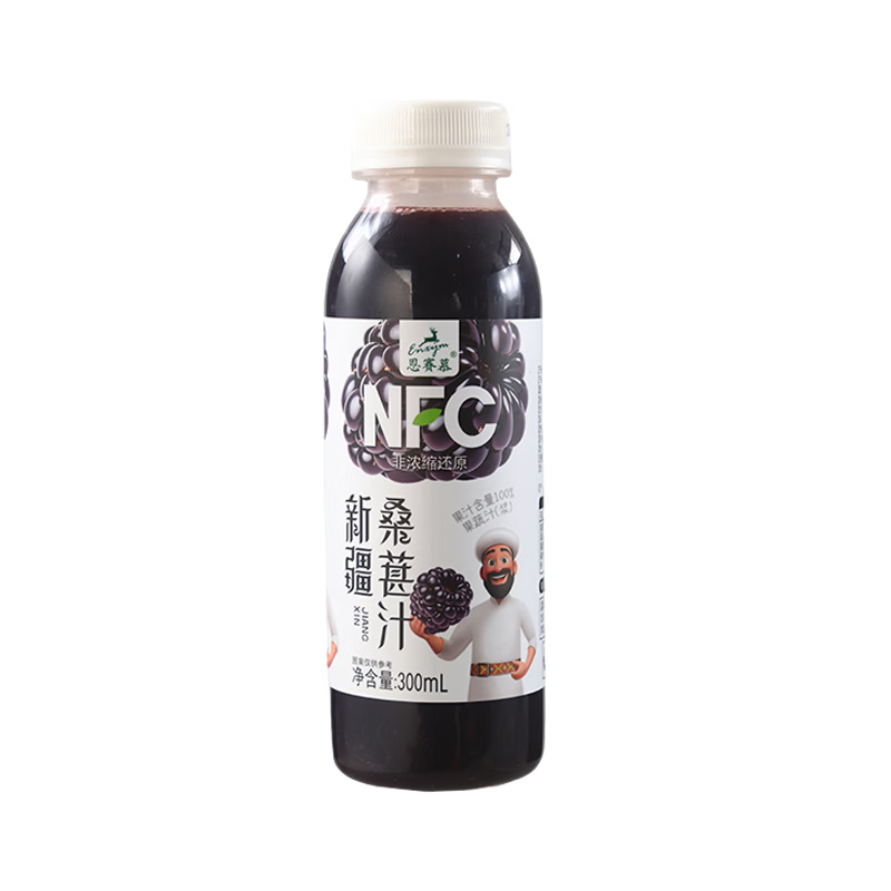 畅乐多恩赛慕桑葚汁纯桑葚原浆nfc果汁饮料新疆特色鲜榨桑葚汁300ml*6瓶 300ml*6瓶