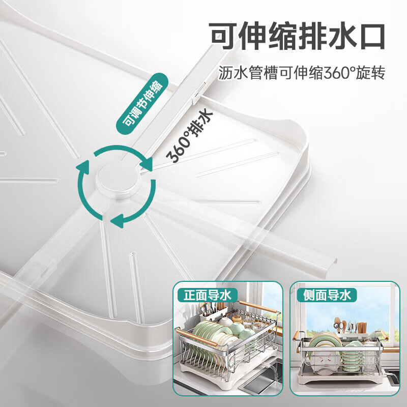 AILUKI日本碗碟收纳架沥水碗盘架不锈钢碗架厨房置物架放碗筷沥水篮 枪灰大号-旗舰款-生锈包换