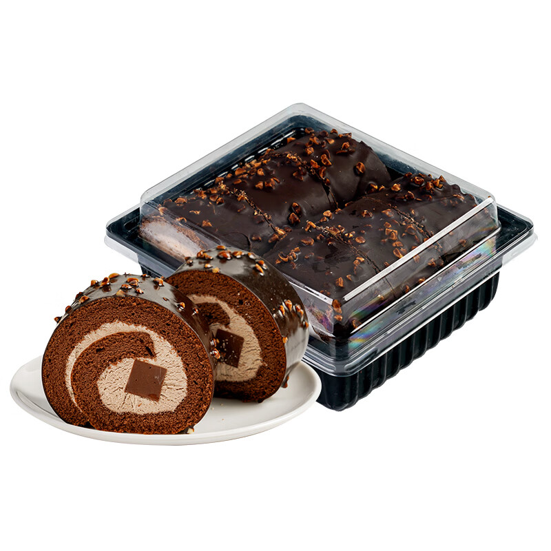 盛京天禄瑞士卷蛋糕网红梦龙卷蛋糕生巧可可夹心甜品巧克力蛋糕下午茶甜品 生巧梦龙卷400g2盒 400g 2盒