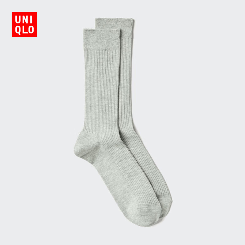 优衣库男装女装素色袜/袜子26春夏新款482606 04 烟灰色 XS /S/23～25 cm