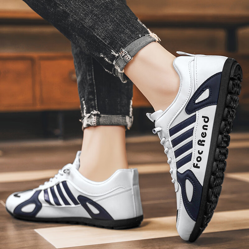 西域骆驼（VANCAMEL）男鞋2025冬季新款舒适防滑运动跑步休闲阿甘鞋时尚百搭潮流鞋子男 【官方正品 质量保证】白色配色 43