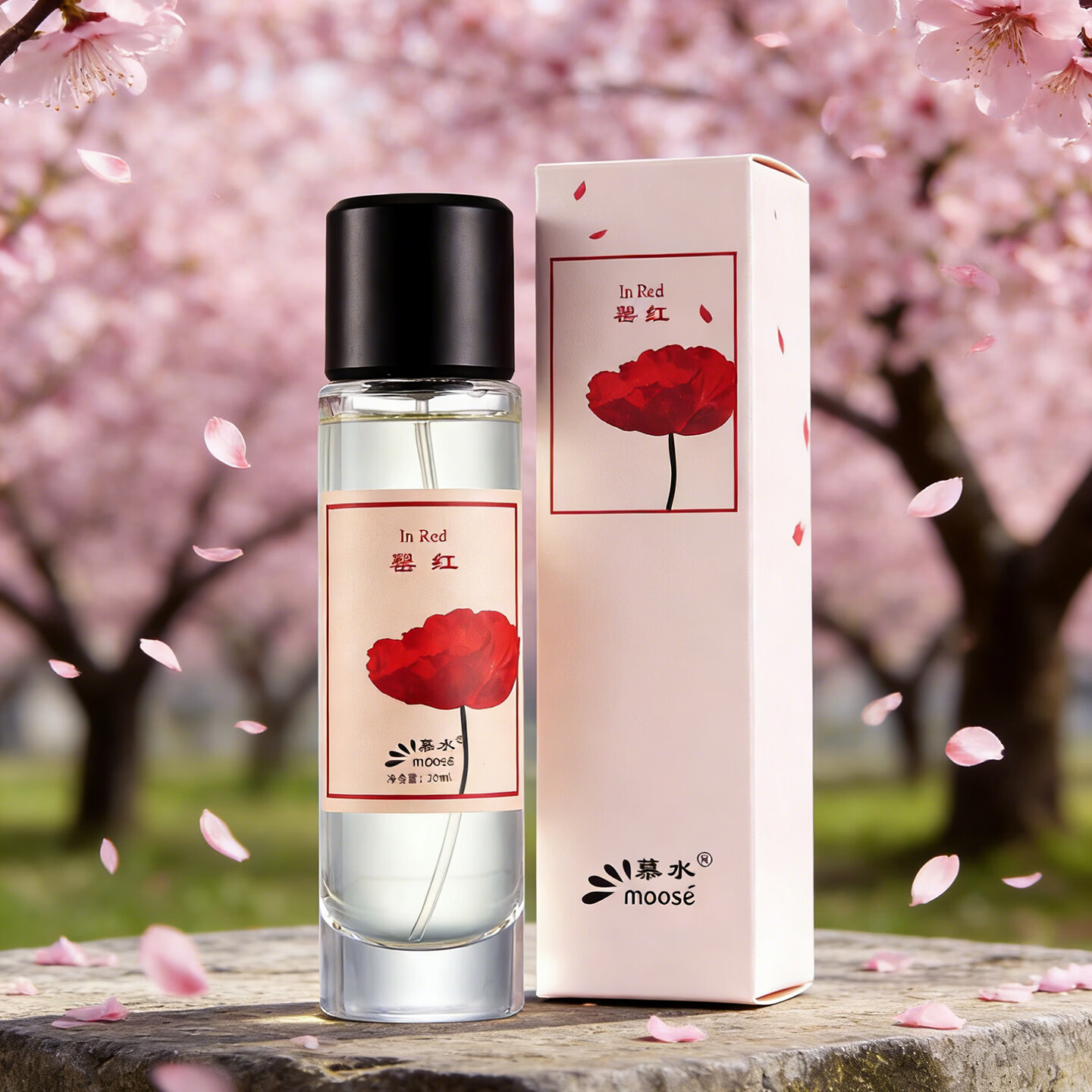 慕水（moose） 胭脂粉味香水女士脂粉调30ml 罂红（胭脂味香水） 30ML