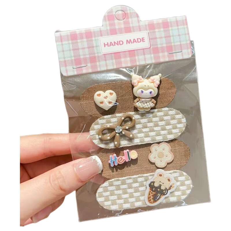 【精选直发】秋冬咖色碎发贴儿童刘海贴后脑勺女童魔术贴可爱头饰 02#美乐蒂碎发贴