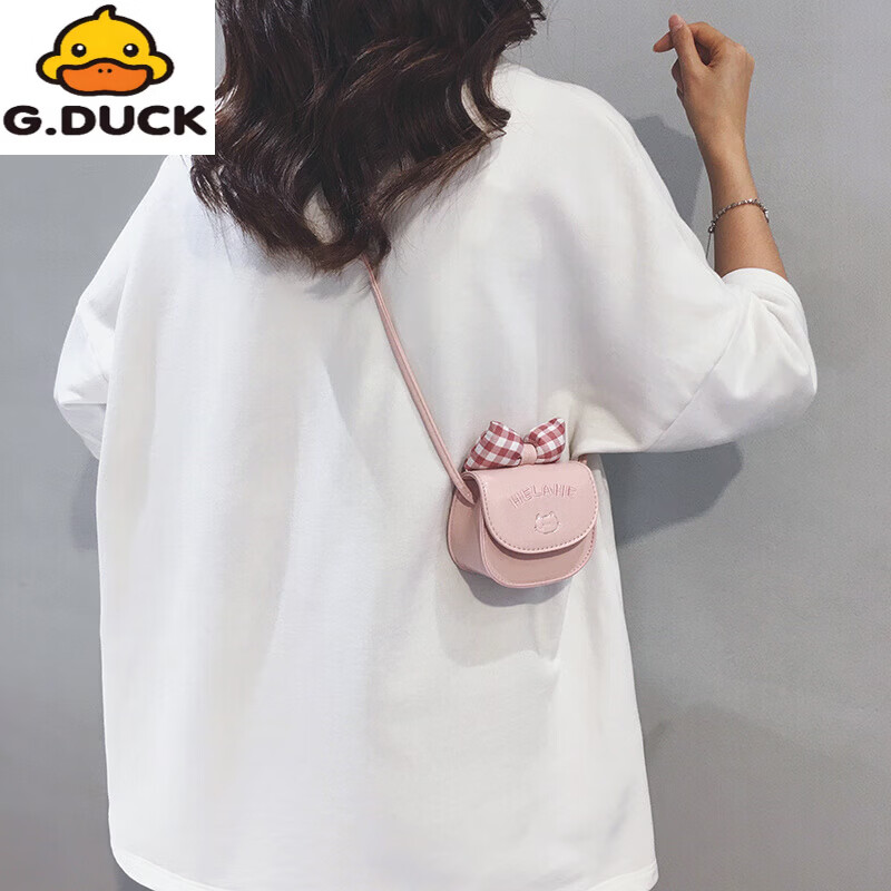 G.duck可爱迷你包包女2025新款小众个性休闲口红耳机包学生儿童斜挎小包 黑色